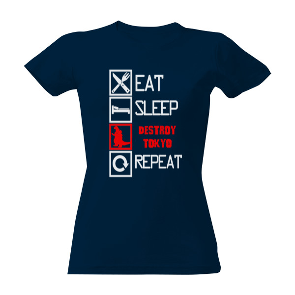 Tričko s potlačou "EAT SLEEP GODZILLA"